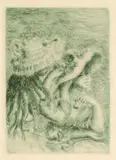Le chapeau épinglé (La fille de Berthe Morisot et sa cousine), 3e planche by Pierre-Auguste Renoir, 1894, Etching, sold Oct 2003