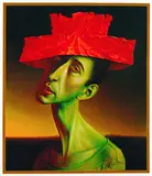 Rudolf Hausner, Roter Narrenhut, 1973, Silkscreen printed in colours