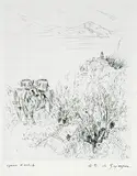 André Dunoyer de Segonzac, 2 Bll.: Le pont marie. Vendages à Saint-Tropez sur la colline Sainte-Anne
