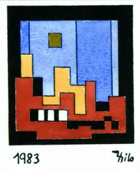 Thilo Maatsch, 17 Bll. Neujahrsgrüße, 1965, Linocut