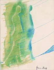 Johannes Gecelli, Figur, 1968, Colour chalk drawing