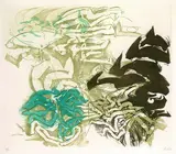 Hann Trier, 2 Bll.: Ohne Titel. Skorpion, 1961, Aquatint printed in colours