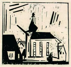Süssenborn by Lyonel Feininger, 1924, Woodcut, sold Oct 2003