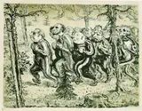 A. Paul Weber, Der Waldlauf, 1978, Lithograph