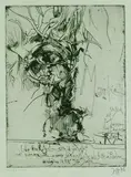 Horst Janssen, Lieber Herr Ratzel, 1976, Etching