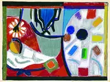 Ida Kerkovius, Stillleben mit Palette, Lithograph printed in colours