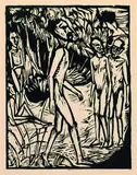 Männer am Strand by Erich Heckel, 1919, Woodcut, sold Oct 2003