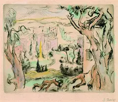 Josef Eberz, Frascati, 1920, Etching