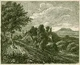 Christoph Nathe, Die kleine Landschaft mit dem Berg Landeskrone, 1800, Etching