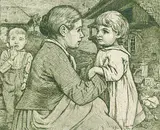 Hans Thoma, 2 Bll.: Aus der Jugendzeit (Mutter und Kinder). Die Katze (Abendfrieden), Etching