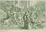 Pietro Testa, Thetis taucht den jungen Achilles in das Wasser des Styx, um ihn unverwundbar zu machen, Copper engraving