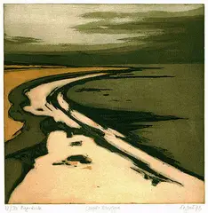 Otto Eglau, Insel-Morgen, Aquatint printed in colours