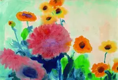 Emil Nolde, Blumenstück, 1950, Watercolour