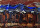 Blick auf die Alpen by Christian Rohlfs, 1921, Water-tempera, sold Jun 2003