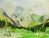 Erich Heckel, Landschaft im Gesäuse (Ennstaler Alpen bei Admont in Österreich)