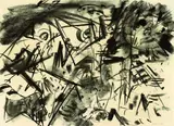Emilio Vedova, Komposition, 1954, Charcoal drawing