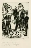 Max Beckmann, Gedenkgottesdienst für den guten König Laudamus, 1923, Drypoint