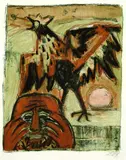 Otto Dix, Petrus und der Hahn, 1958, Lithograph printed in colours