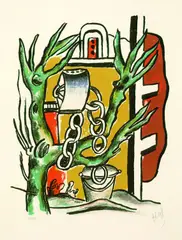 Le Puits by Fernand Léger, 1951, Lithograph printed in colours, sold Jun 2003