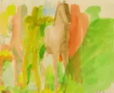 Walter Wörn, Menschen mit Pferd, 1922, Watercolour