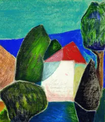 Arnold Topp, Südliche Landschaft, 1931, Pastel