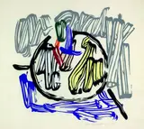 Roy Lichtenstein, Apple with Gray Background, 1983, Woodcut printed in colours