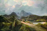 Franz Wilhelm Schiertz, Strandpartie an einem Fjord in Norwegen, 1839, Oil on canvas