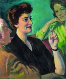 Eugen Spiro, Gruppe von Freunden, 1959, Oil on canvas