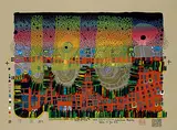 Die Stadt-Stadt by Friedensreich Hundertwasser, 1979, Silkscreen printed in colours, sold Jun 2003