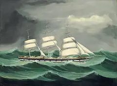 John Loos, Zugeschrieben - Englischer Klipper "Elbe" auf hoher See, Oil on canvas