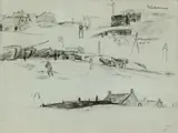 Max Liebermann, Dünen, Chalk drawing