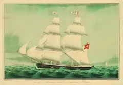 Jacob A. H. Böttger, Die Brigg "Freitag von Hamburg, geführt durch Capitän J. C. Holm, 1847", Watercolour