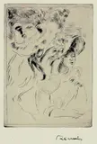 Le chapeau épinglé (La fille de Berthe Morisot et sa cousine), 2e planche by Pierre-Auguste Renoir, 1894, Etching, sold Jun 2003