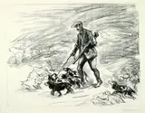 Max Liebermann, Jäger mit Hunden, 1917, Lithograph