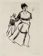 Mutter und Sohn by Marc Chagall, 1923, Etching, sold Jun 2003