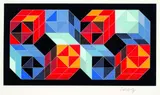 Victor Vasarely, Les Perspectives, 1989, Silkscreen printed in colours