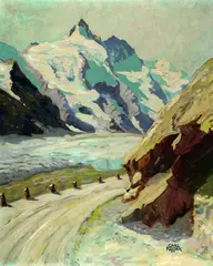 Carl Reiser, Großglockner, 1924, Oil on cardboard