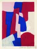 Komposition in Blau, Rot und Rosa by Serge Poliakoff, 1961, Lithograph printed in colours, sold Jun 2003