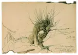 Landschaft mit Kopfweide by Horst Janssen, 1971, Pencil drawing, sold Jun 2003