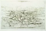 Champs abandonnés (Abandoned fields) by Zao Wou-ki, 1954, Colour etching, sold Jun 2003