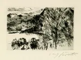 Lovis Corinth, Walchensee mit Jochberg, 1923, Drypoint
