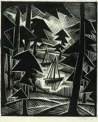 Emil Maetzel, Märkischer See, 1920, Woodcut