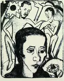 Erich Heckel, Frauenkopf, 1922, Lithograph