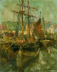 Eugen Dekkert, Hafen von St. Monance, Schottland, 1914, Oil on canvas