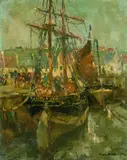 Eugen Dekkert, Hafen von St. Monance, Schottland, 1914, Oil on canvas