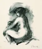 Etude de femme nue, assise by Pierre-Auguste Renoir, 1904, Lithograph, sold Jun 2003