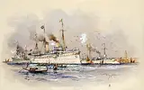 Willy Stöwer, Kaiserliche Yacht Hohenzollern vor Venedig, Watercolour