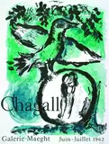 Marc Chagall, Oiseau vert, 1962, Lithograph printed in colours