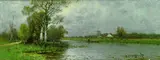 Johann Jungblut, Flußlandschaft mit Mühle