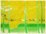 André Brasilier, Reiter an einem Seeufer, Lithograph printed in colours